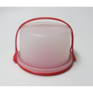 VINTAGE TUPPERWARE TOYS Mini Cake Carrier with Handle 1498-1 Red Kitchen